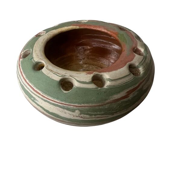 VTG 50s Handmade Studio Pottery Flower Frog Henry Graack Silver Springs Florida - Picture 2 of 10